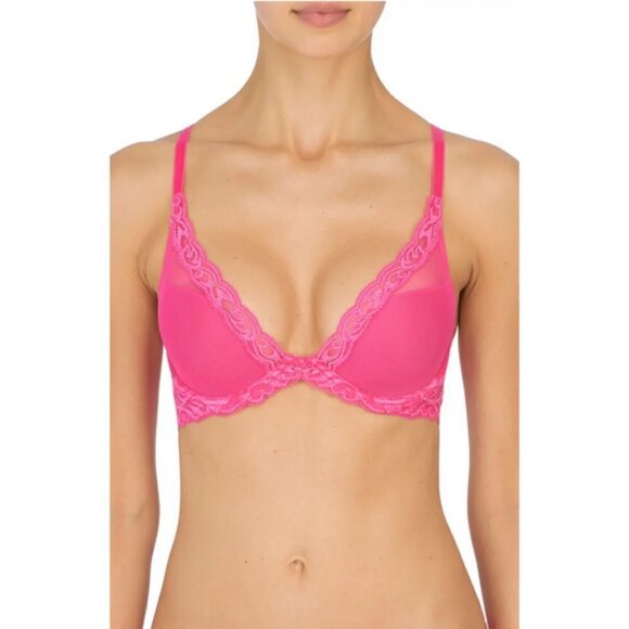 💕NATORI💕 Feathers Underwire Contour Bra ~ Raspberry Crush 32D NWT